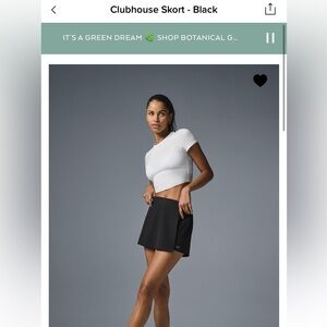 Alo XS black clubhouse tennis skort.